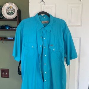 Rafter C Men's western Blue Casual Button Down Shirt